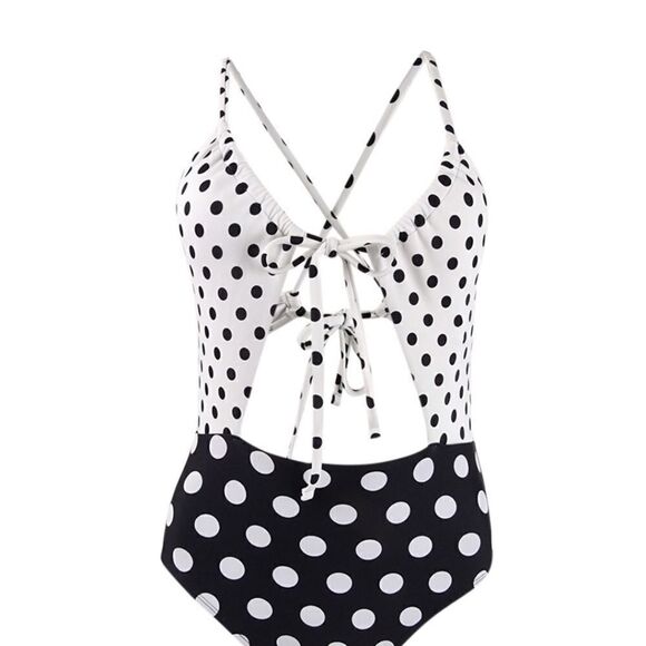 Hula honey polka dotted cut out one piece swimsuit - Picture 6 of 11